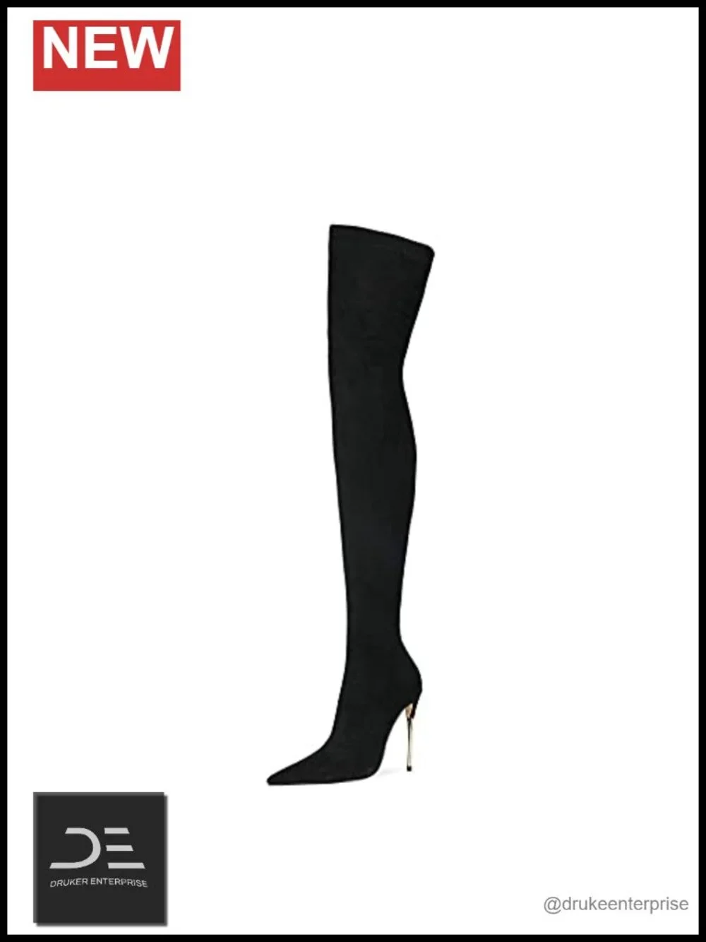 Suede Over-the-Knee Stiletto Heel Boots Pointed Toe Slip-on Women's 12cm